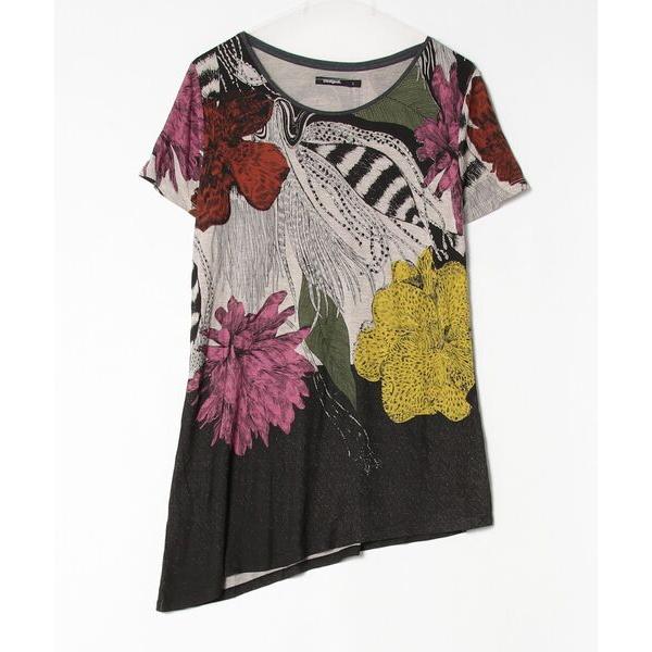 「Desigual」 半袖カットソー L ブラック レディース