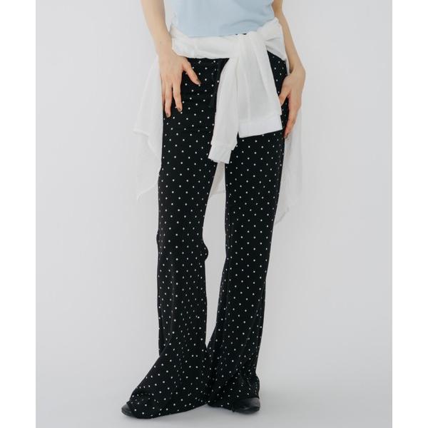 パンツ ドットフレアカットパンツ レディース