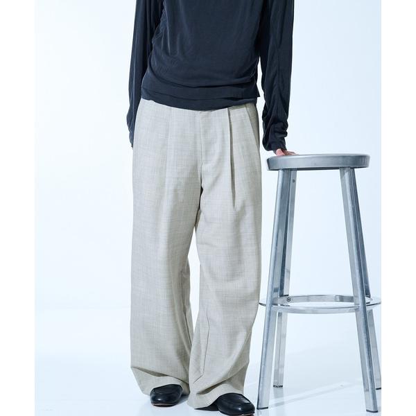 ワイドパンツ スラックス CONZ別注　DOUBLE PLEATED WIDE TROUSERS/ワイドパンツ/抗菌・防臭性/オールシーズン/marka メンズ
