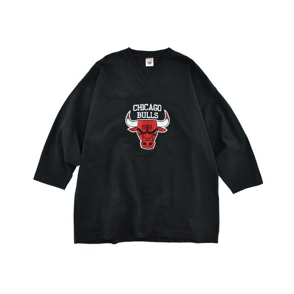tシャツ 「USED」90's NBA Chicago Bulls Vネック ロングスリーブ Tシャツ　USA製 メンズ レディース