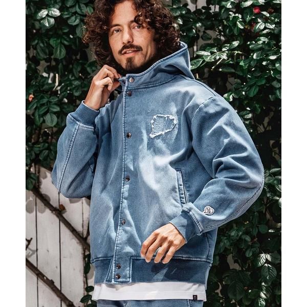 パーカー mpa4160-heart patch knit denim hooded parka ニットデニムパーカー (1M26A150) メンズ