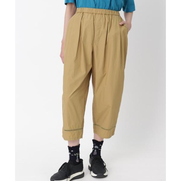 ワイドパンツ パンツ コットンタイプライターワッシャー　ハシゴレース　オーバルパンツ レディース