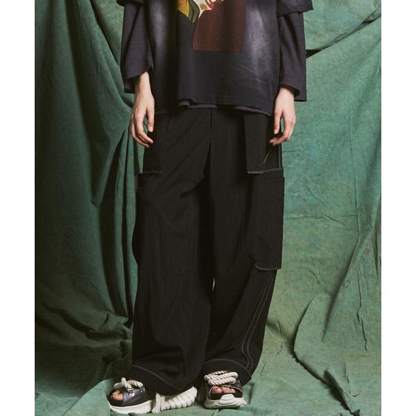 ワイドパンツ パンツ 「UNISEX」Lyocell Nylon Washer Prime-Wide Inside-out Slacks/リヨセルナイロンワッシャープライムワイドインサイドアウトスラック…