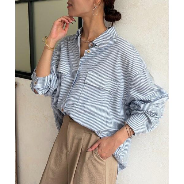 リネンシャツ ブラウス シャツ 夏 GLDボタンリネンシャツ レディース