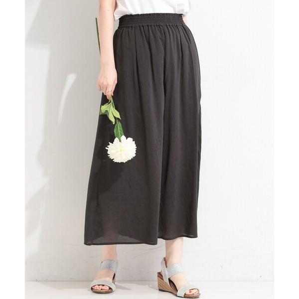パンツ 「洗濯機可」スカート見えで華やか ウエストゴムで楽ちんガウチョパンツ レディース