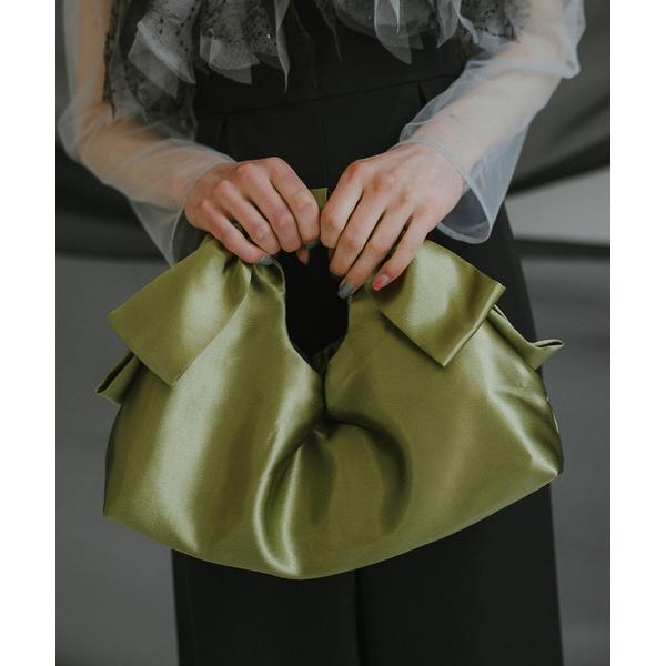 ハンドバッグ Ribbon drawstring pouch