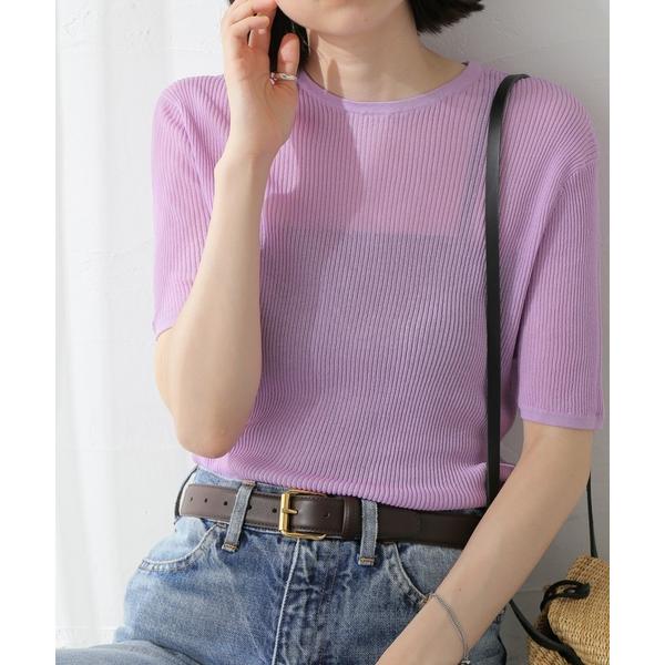 「journal standard L'essage」 半袖ニット FREE パープル レディース