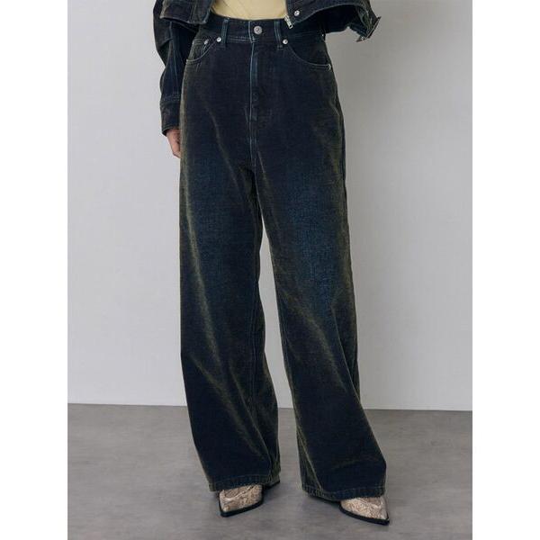ワイドパンツ ジーンズ デニム デニムパンツ 「セットアップ対応」カラーモールデニムパンツ　秋服 レディース