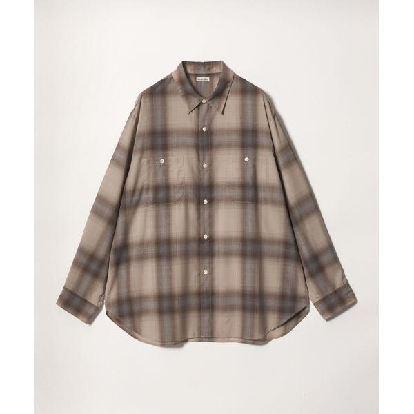 シャツ 「Steven Alan」 ウール オンブレ チェック レギュラーカラー シャツ LOOSE メンズ