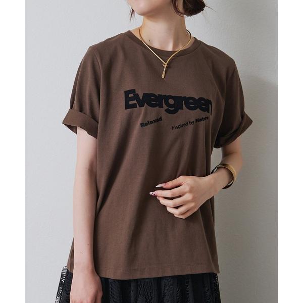 tシャツ 半袖 フロッキープリントTシャツ レディース