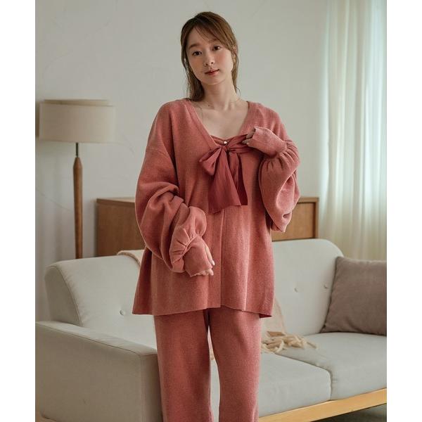 パジャマ ルームウェア room wear ribbon cardigan / ルームウェアリボンカーディガン レディース