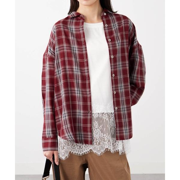 ブラウス シャツ サラッと軽いチェック柄シャツチュニック レディース