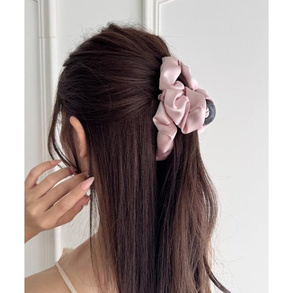 ヘアクリップ サテンシュシュクリップ