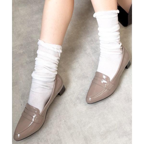 パンプス 入学式 防水 撥水 防滑 晴れ雨兼用 幅広 3E ポインテッドトゥ コイン レインローファー レインパンプス