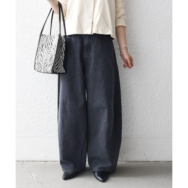 ワイドパンツ ジーンズ デニム デニムパンツ 「洗濯機可能」バレル デニム パンツ「SHIPS any DENIM」 レディース