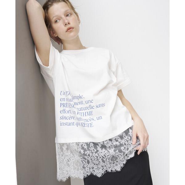 tシャツ 半袖 Firsthand/ファーストハンド レースドッキング プリント Tシャツ 「限定展開」 レディース