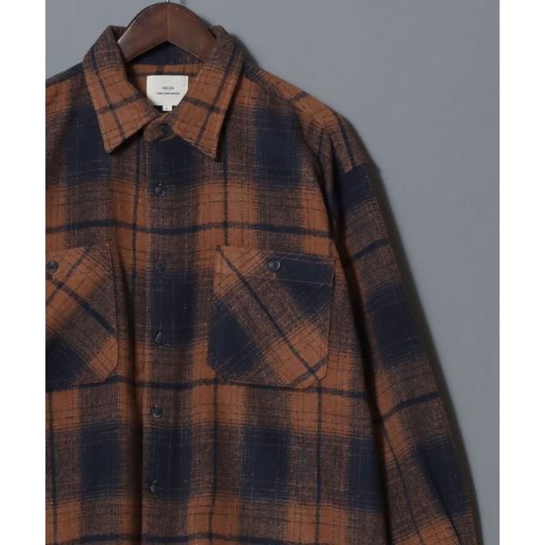 シャツ Flannel Ombre Check ＆ Stripe Shirt  / フランネル オンブレチェック＆ストライプシャツ ワークシャツ 長袖 秋冬 ネルシャツ 起毛