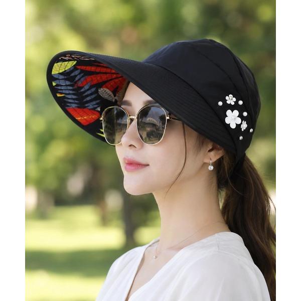 サンバイザー uvカット 紫外線カット LESRIRE / 小花モチーフUVカットサンバイザー L9317 レディース