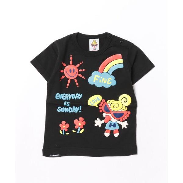 tシャツ PUFFY PRINT HAPPY DAYS 半袖Tシャツ キッズ 子供服 女の子