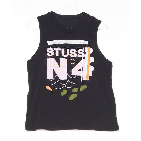 「STUSSY」 ノースリーブトップス S ブラック レディース