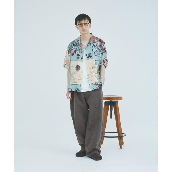 「BINDU」 半袖シャツ MEDIUM ボルドー メンズ