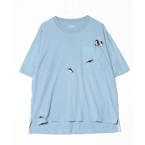 「Design Tshirts Store graniph」 半袖Tシャツ L ブルー メンズ