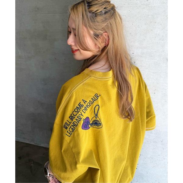 「DOUBLE NAME」 半袖Tシャツ FREE イエロー レディース