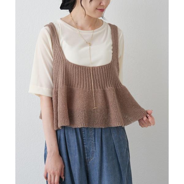 ベスト ジレ 「ZOZO限定」リブ×畦ニットビスチェ レディース