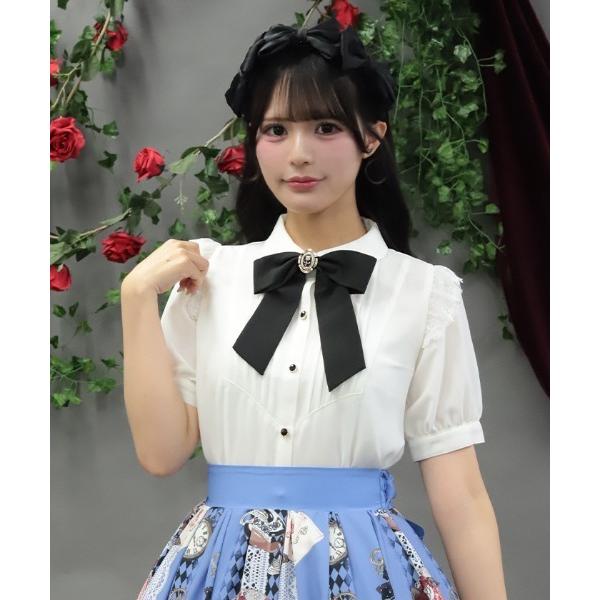 ブラウス シャツ ローズリボンブローチブラウス レディース