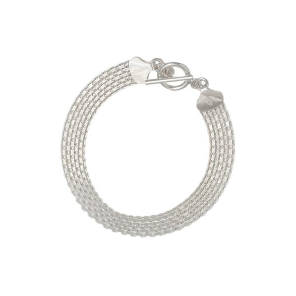 ブレスレット 「YArKA/ヤーカ」flat mesh silky band chain bracelet 「DFB90」/デザインフラットブレスレット 9mm メンズ レディース