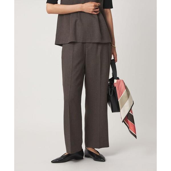 スラックス パンツ ネップツイル ストレート パンツ マシンウォッシャブル レディース