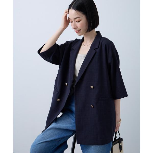「Aunely」 ジャケット L ネイビー レディース