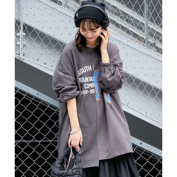 「etsinta」 長袖カットソー ONE SIZE チャコールグレー レディース