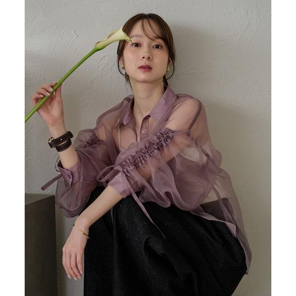 ブラウス シャツ drost sleeve sheer shirt / ドロストスリーブシアーシャツ レディース