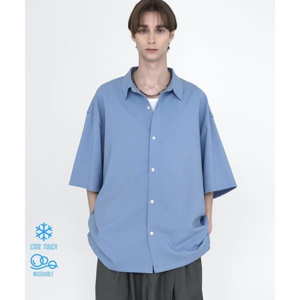 「SOCCE」 半袖シャツ M サックスブルー メンズ