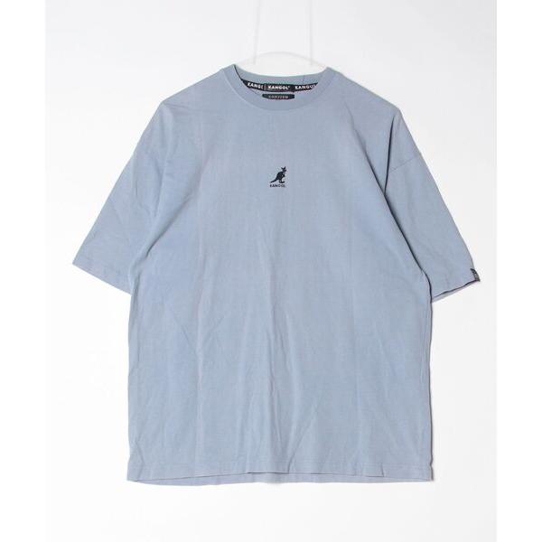「KANGOL」 ワンポイント半袖Tシャツ「confirmコラボ」 M ブルー メンズ