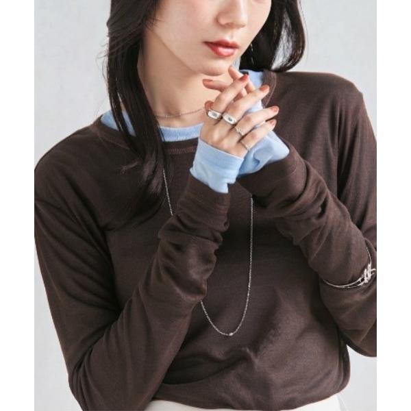 tシャツ ２点セットバイカラーシアーロンＴ レディース