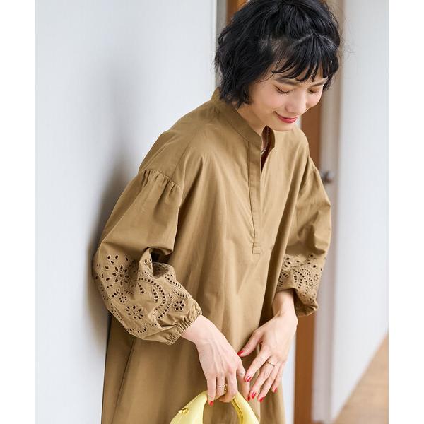 ワンピース 夏 袖 カットワークレース ワンピース