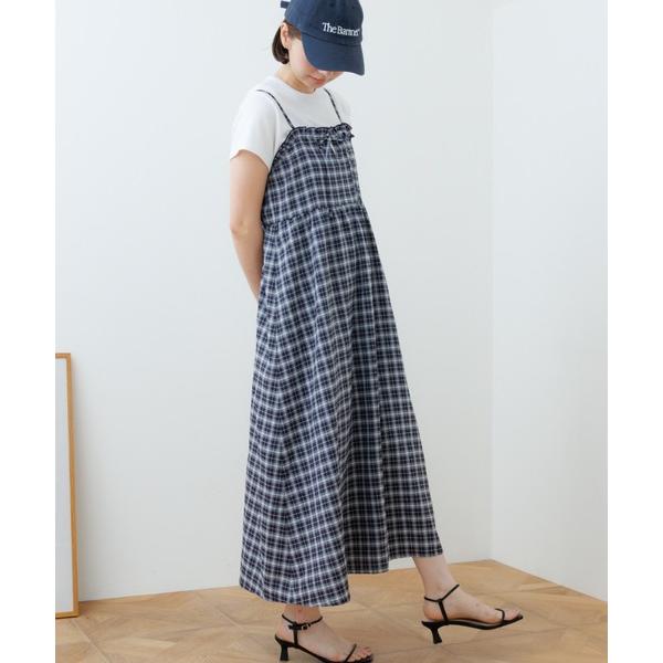 ワンピース リボンチェックワンピース