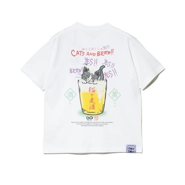 tシャツ RAY綿 G/D猫と麦酒TEE〜麦酒風呂3〜 メンズ レディース