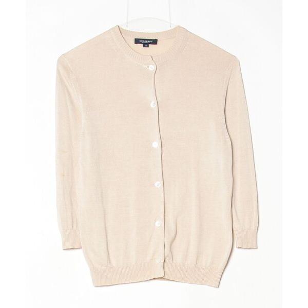 「BURBERRY」 ニットカーディガン 38 ベージュ レディース