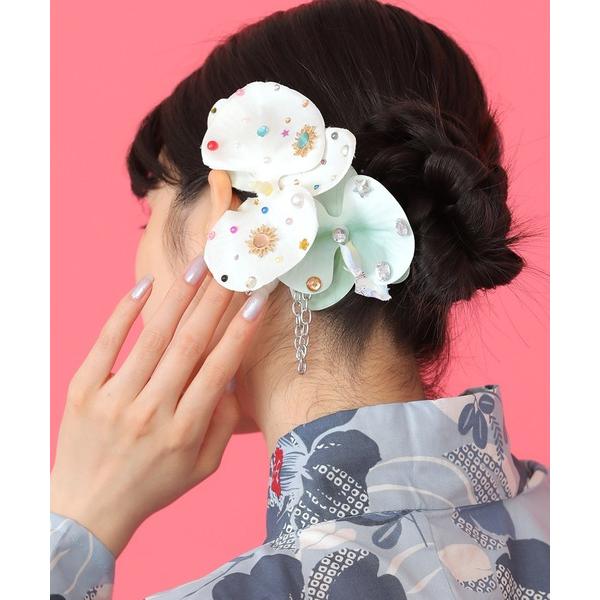 ヘアクリップ Casselini(キャセリーニ)ビジューフラワー2Wayクリップ（２個セット）