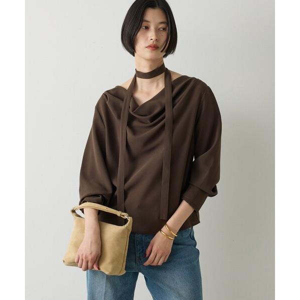 ブラウス シャツ タイ付きドレープブラウス レディース