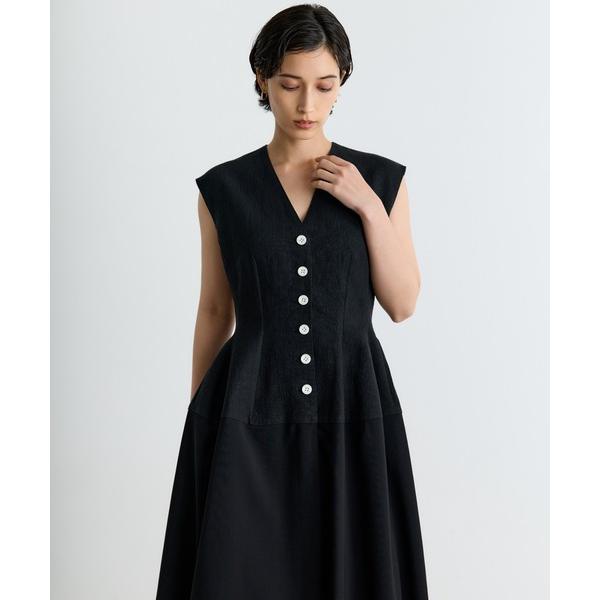 ドレス 「AKIRANAKA/アキラナカ」別注 Ilsa sleeveless dress/リネンノースリーブフレアワンピース