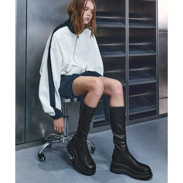ロング ブーツ Leoi レオイ チャンキー ロングブーツ レディース