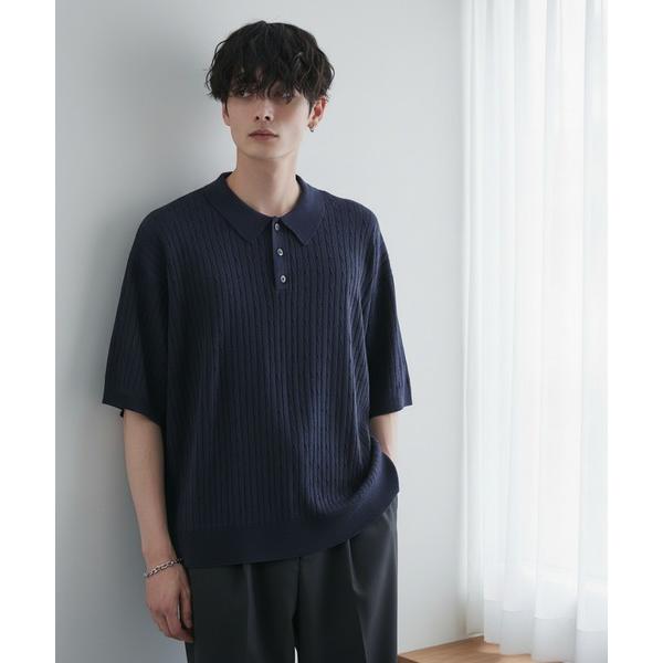 「CIYOT」 半袖ポロシャツ M ネイビー メンズ