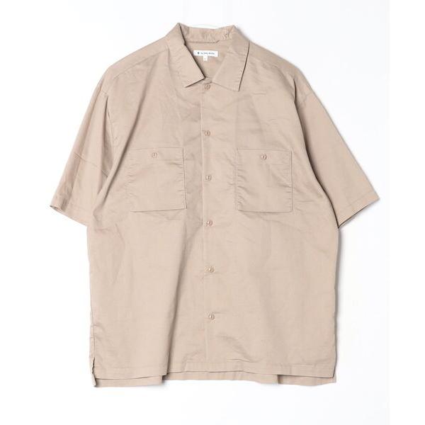 「GLOBAL WORK」 半袖シャツ L ベージュ メンズ