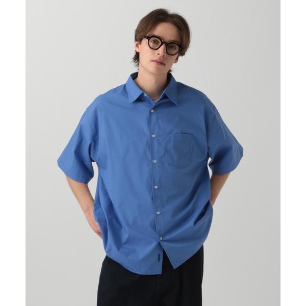 「LURAKU」 7分袖シャツ MEDIUM ブルー メンズ