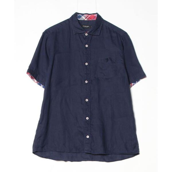 「BLACK LABEL CRESTBRIDGE」 半袖シャツ 3 ネイビー メンズ