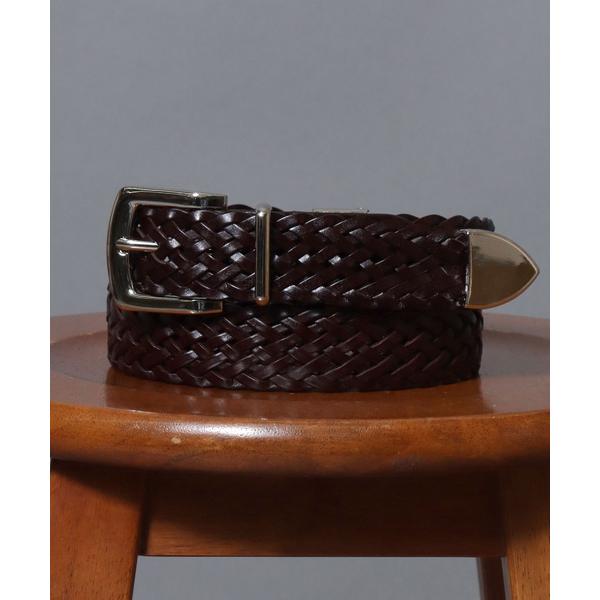 ベルト 30mm Recycled Leather Woven Belt - 1300mm Length / リサイクルレザー 編み込みベルト 幅30mm 長さ1300mm 再生皮革 メンズ レディース メッシュ…